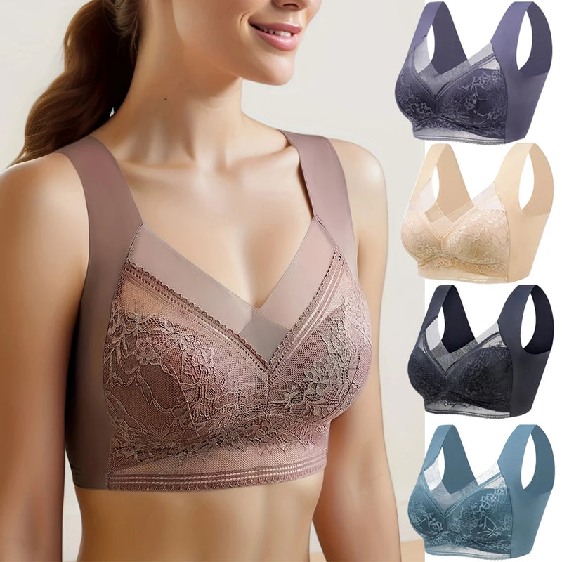 Sutiã grande feminino push up - renda sem fio