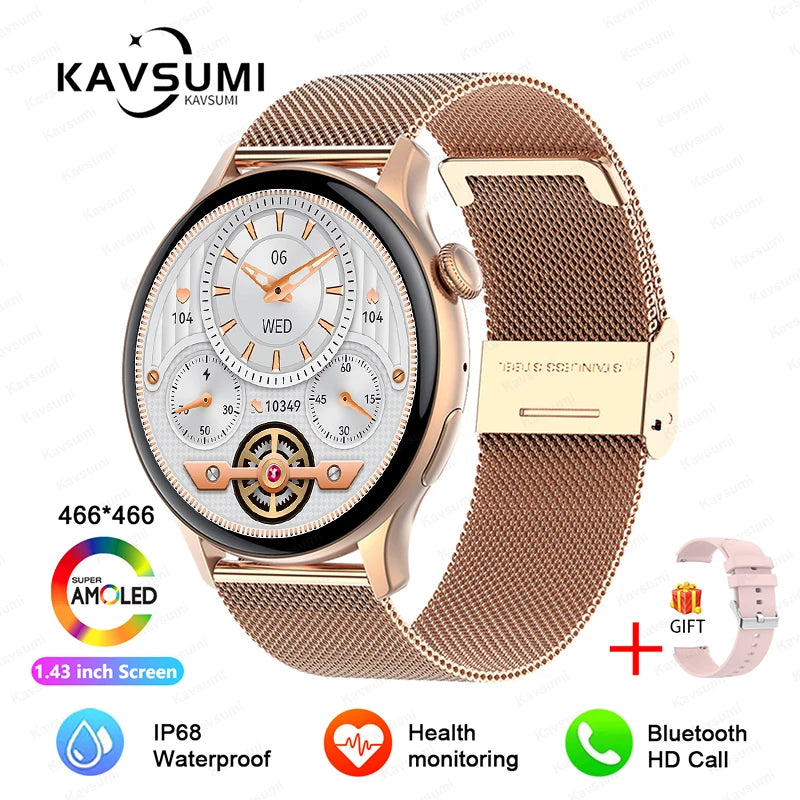 Relógio Esportivo Feminino Smart Watch Feminino - Tela GPS Track - Monitoramento de Saúde Voz Bluetooth Chamada