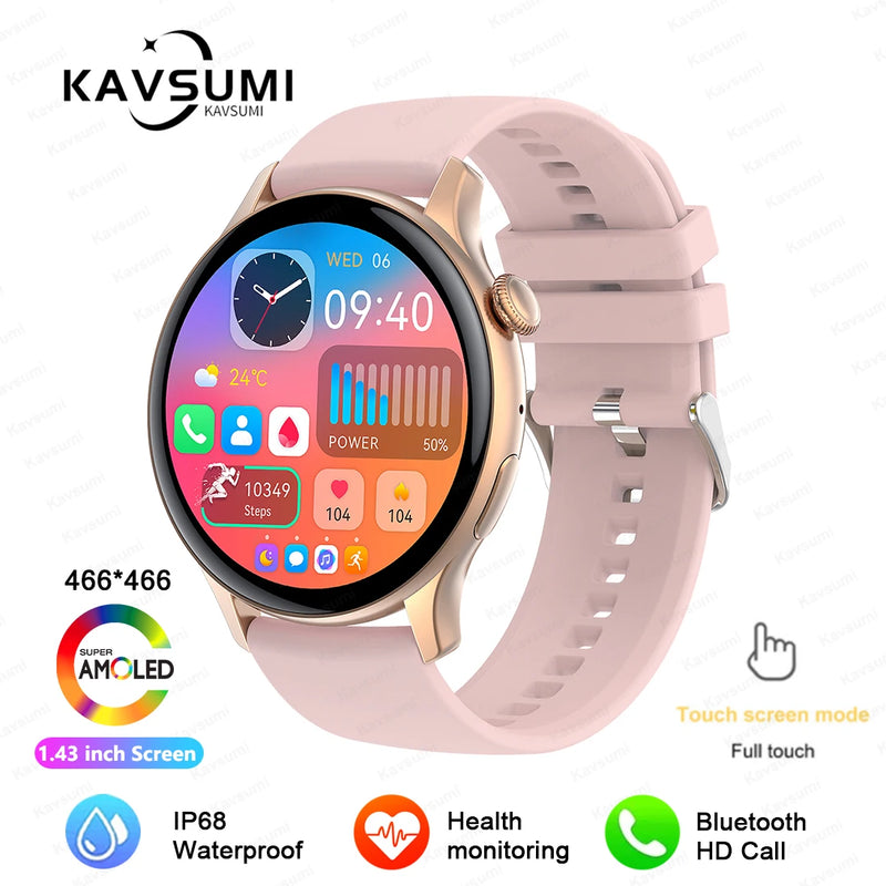 Relógio Esportivo Feminino Smart Watch Feminino - Tela GPS Track - Monitoramento de Saúde Voz Bluetooth Chamada